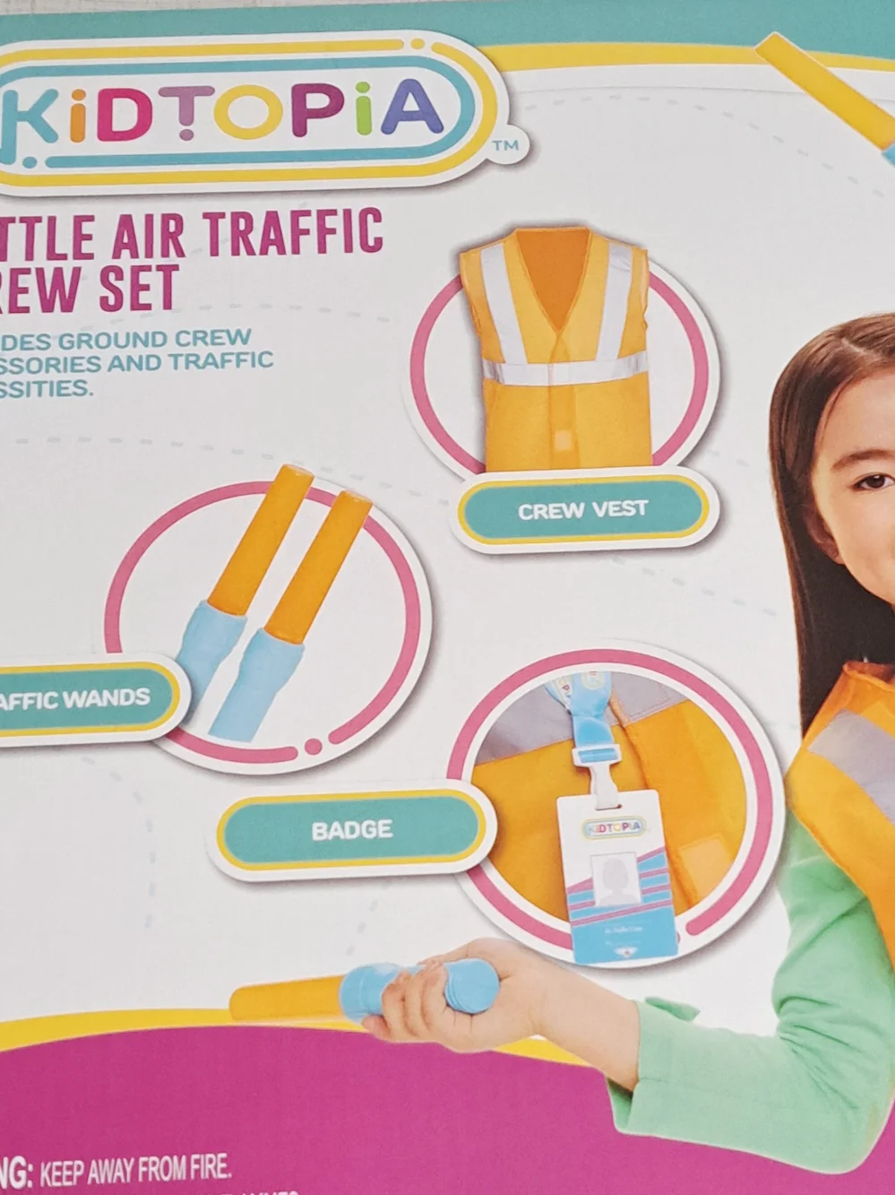 Kidtopia Aviation Kids Air Traffic Crew Play Set - Orange and Blue